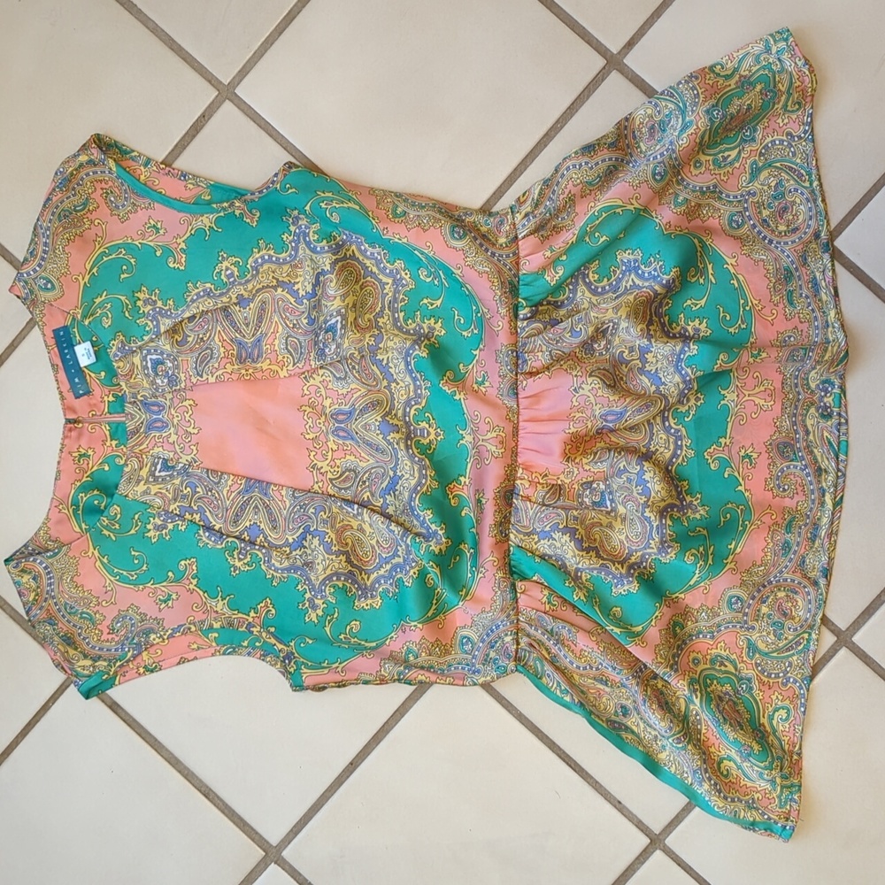 Peplum Top Satin Pleated